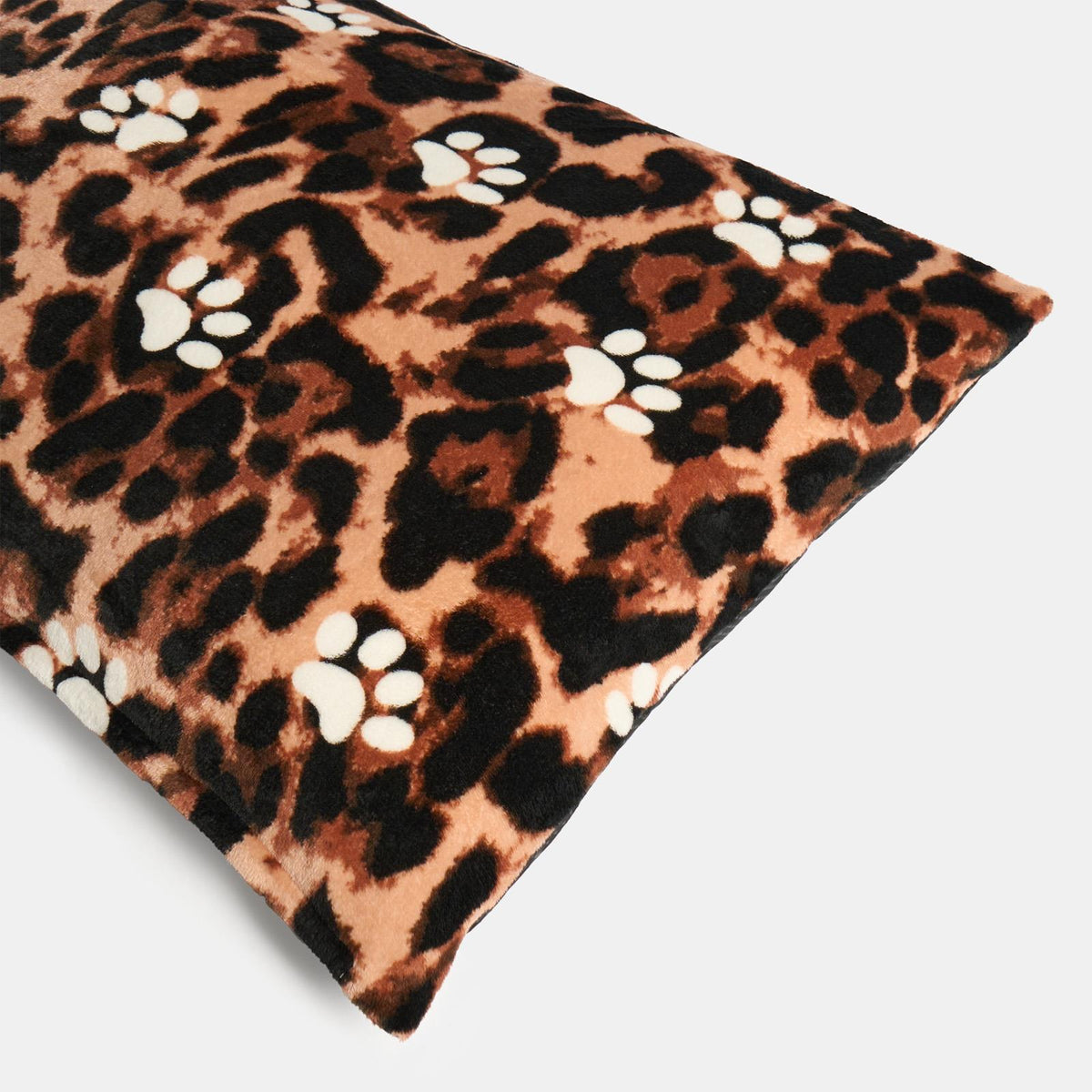 OHS Print Pet Bed Fleece Paw Checks Leopard Stripes Xmas Calming Cushion Dog Cat