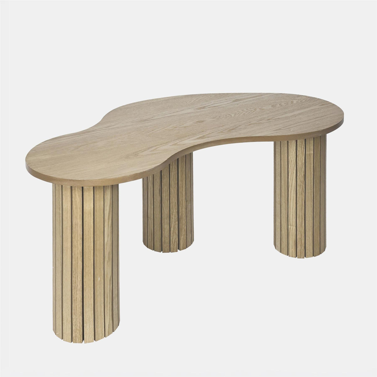 OHS Madison Coffee Table Ribbed MDF Irregular Living Room Home Decor