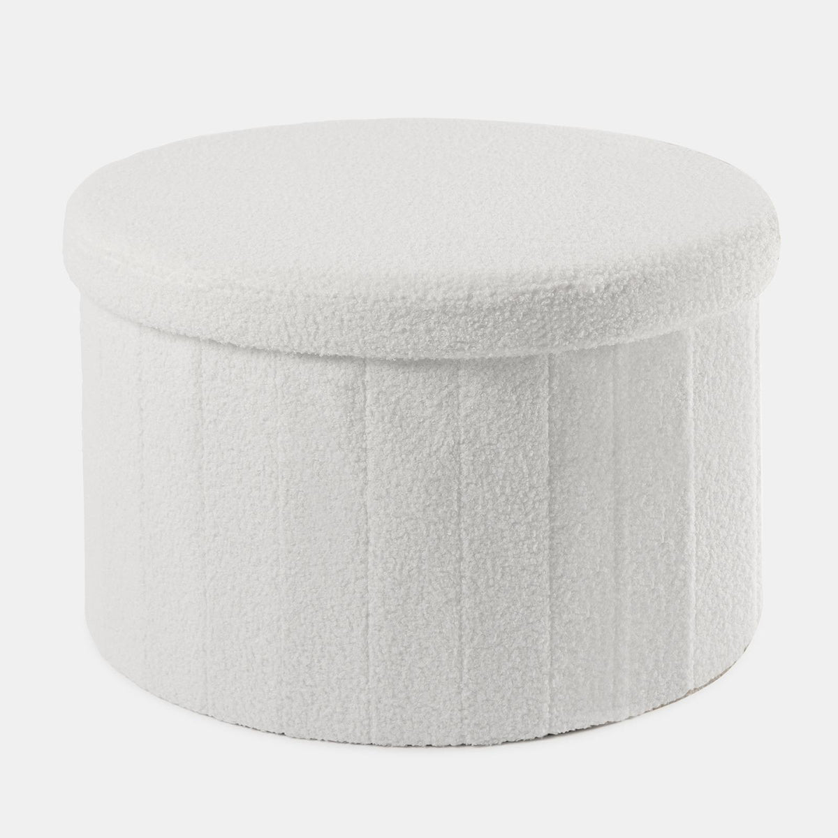 OHS Ottoman Boucle Storage Box Folding Footstool Cube Round Rectangle