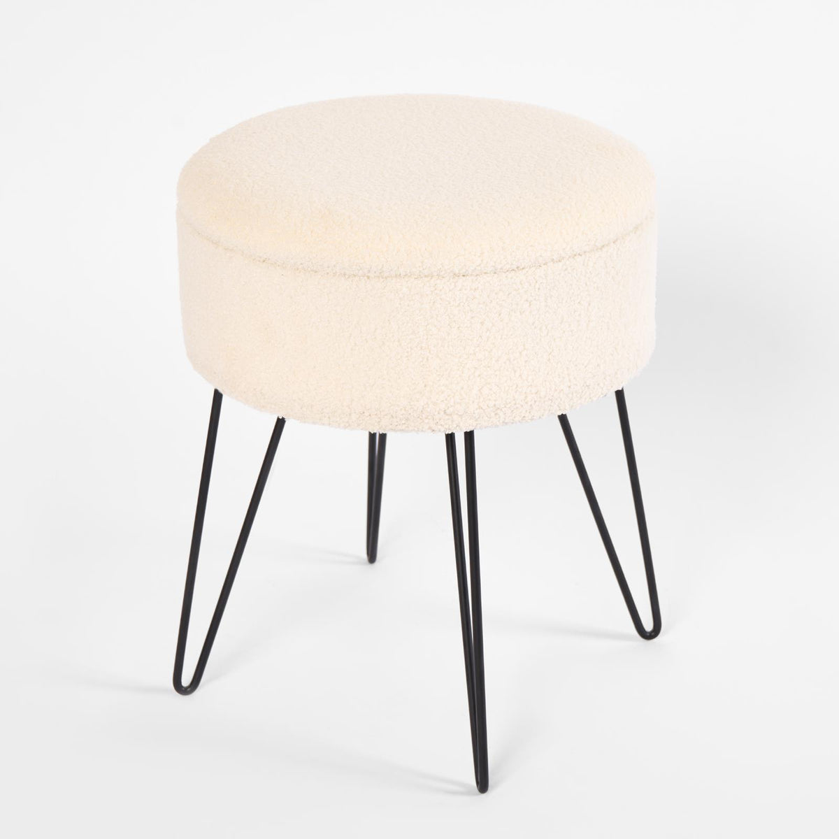 Foot Stool Storage Seat Chair Dressing Table Vanity Pouffe Ottoman Boucle Fleece