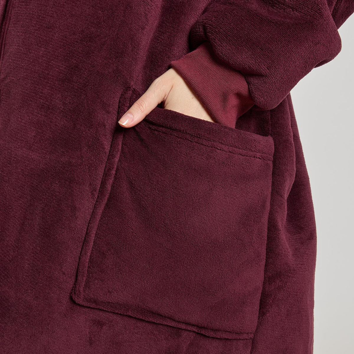 OHS Zip Up Hoodie Blanket Oversized Sherpa Fleece Thermal Sweatshirt Jumper