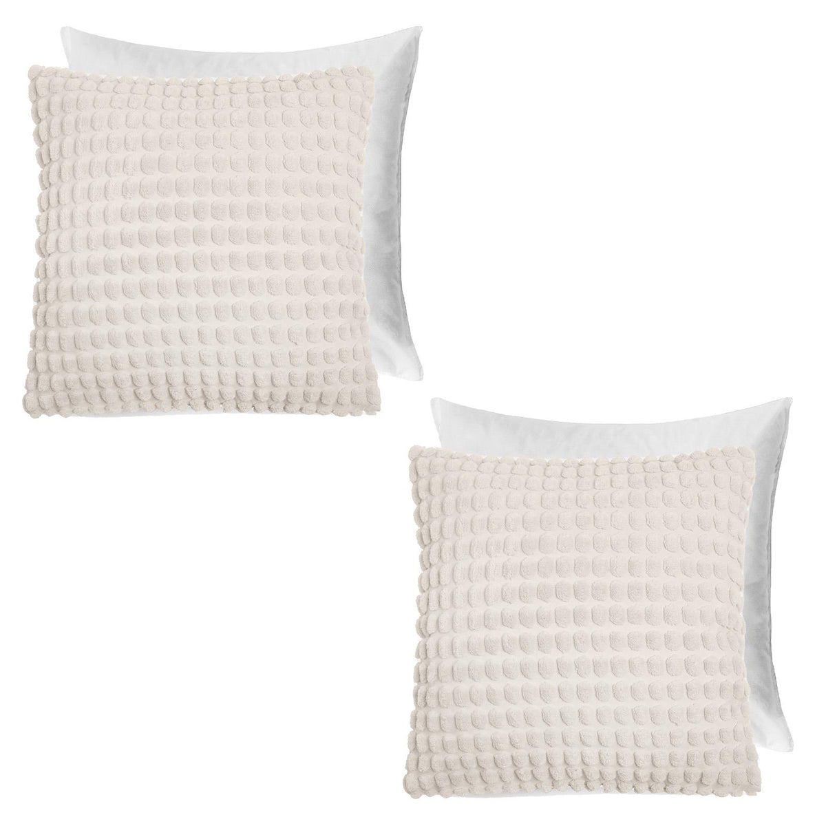 OHS Bobble Cushion Covers Soft Fleece Square Pillowcases Winter Home Decor