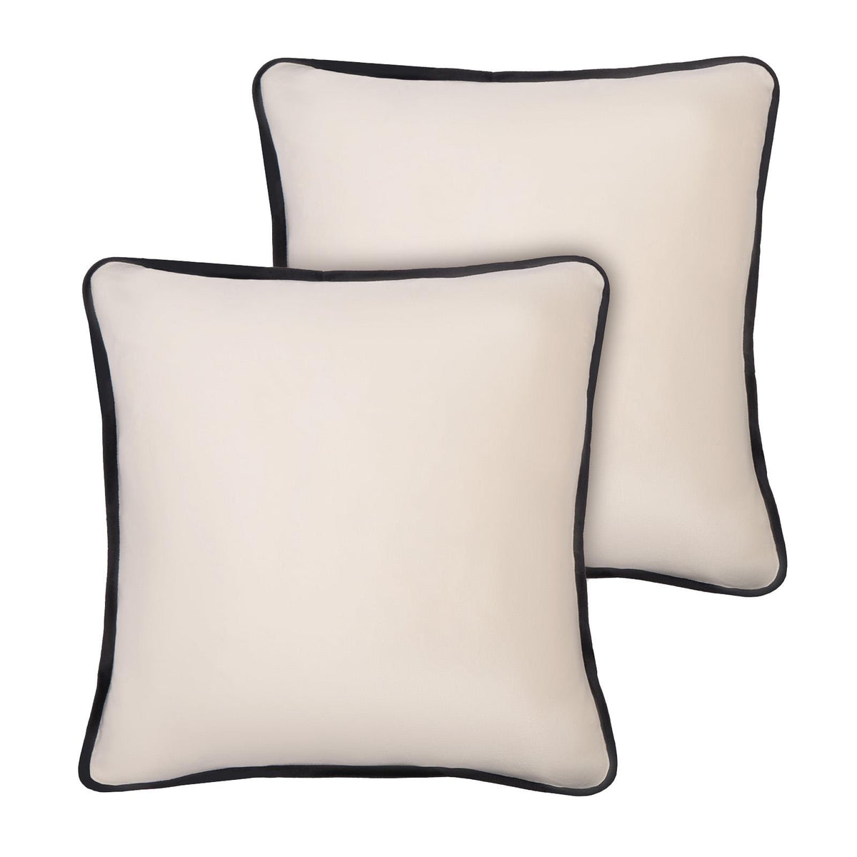 OHS Piped Edge Cushion Covers Matte Velvet Soft Luxury 2/4 Square Pillowcases