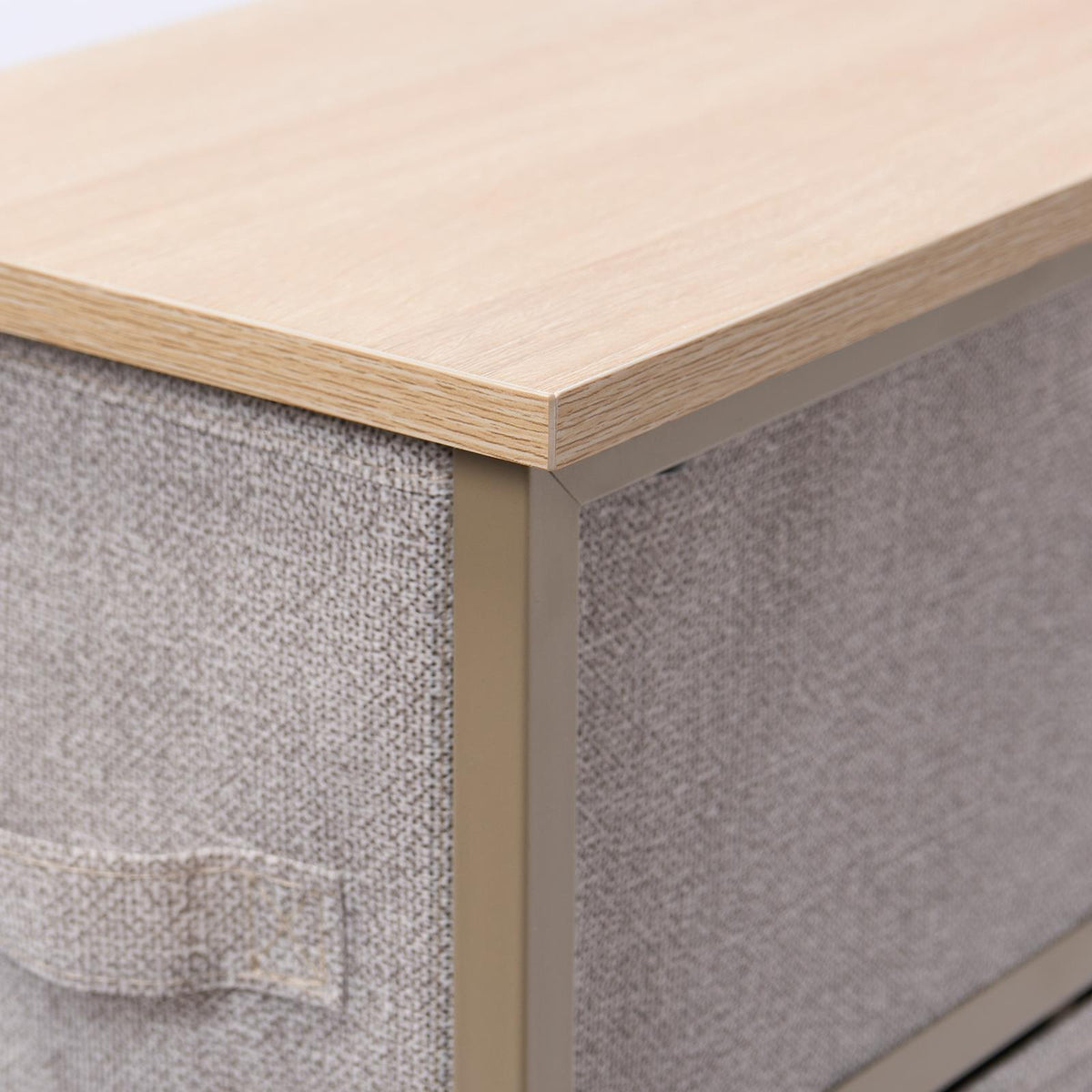 Narrow 4 Drawer Storage Cabinet Bedside Table Unit Clothes Home Fabric Organiser