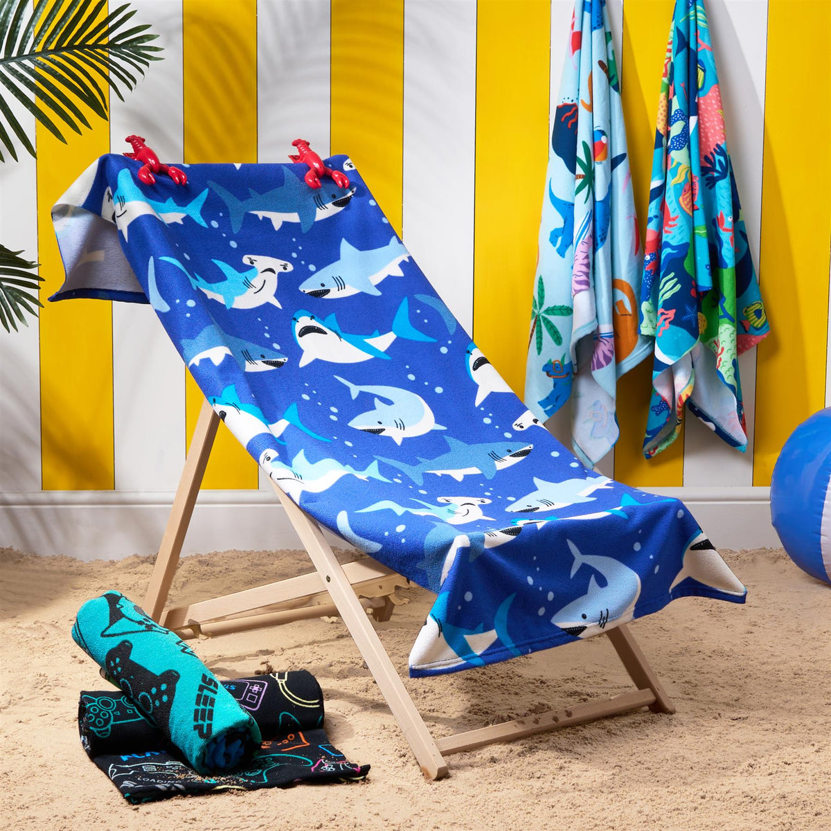 OHS Print Beach Towel Microfibre Quick Dry Bath Holiday Gym Travel Sport