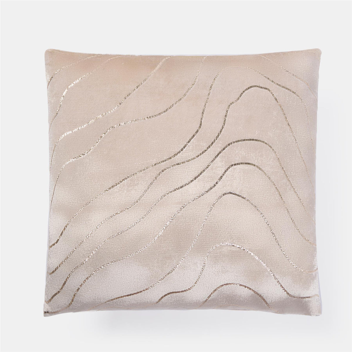 Velvet Cushion Covers Metallic Wave 2/4 Pack of Filled Plump Pads Home Decor Set