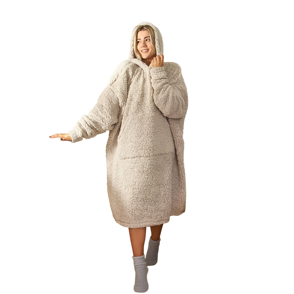 Brentfords Extra Long Blanket Hoodie Oversized Teddy Fleece Sweatshirt Adult NEW