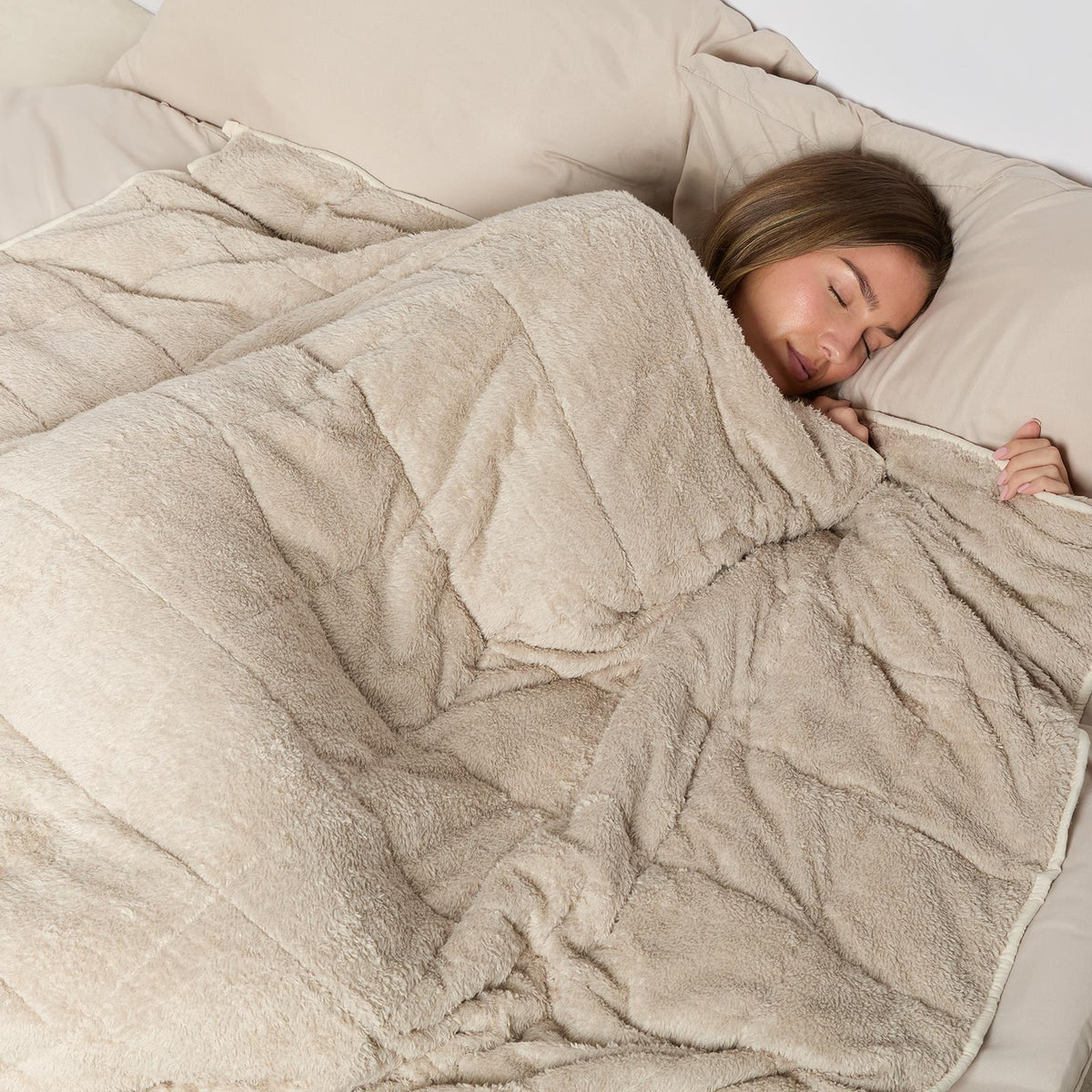 OHS Teddy Fleece Weighted Blanket Sensory Sleep Therapy Anxiety Throw
