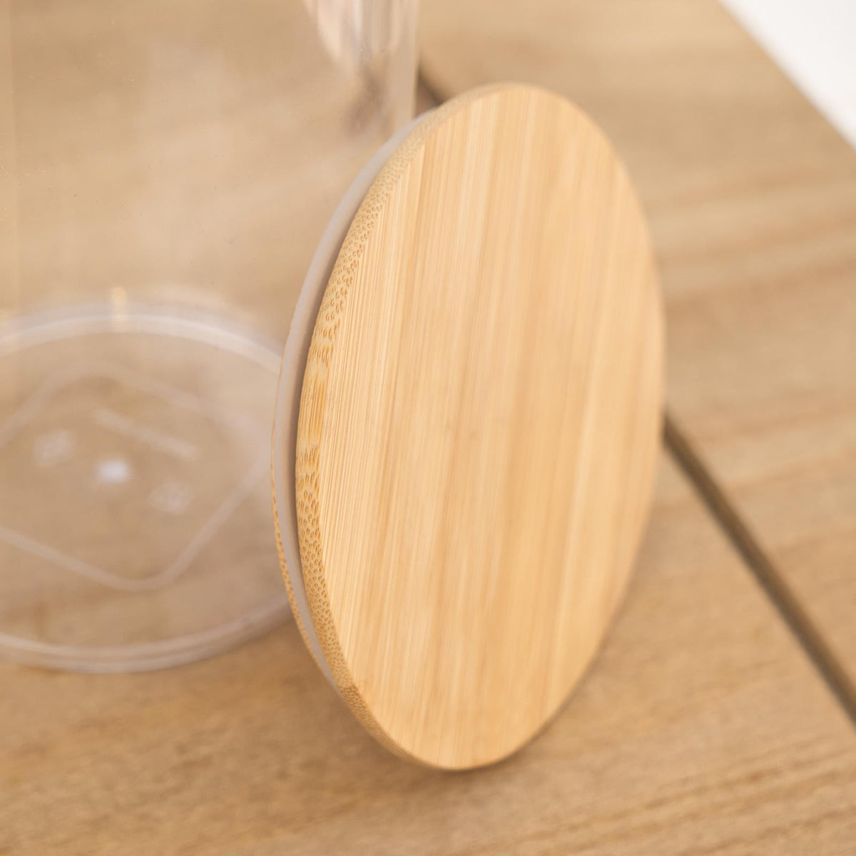 Clear Storage Tub with Lid Pasta Dry Food Container Fresh Durable Plastic Bamboo