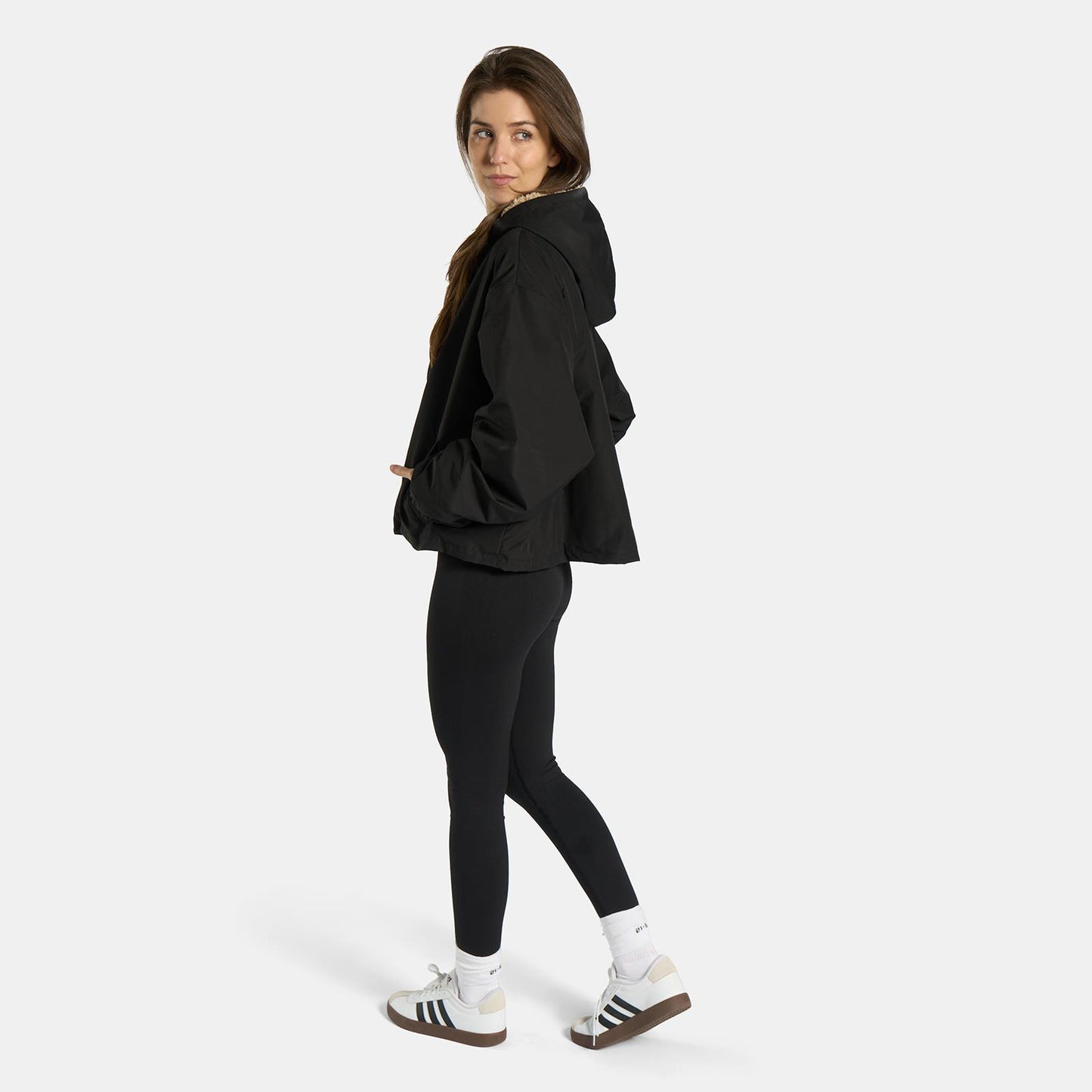 OHS Plain Drying Changing Robe Sherpa Water Resistant Cropped Jacket Outerwear