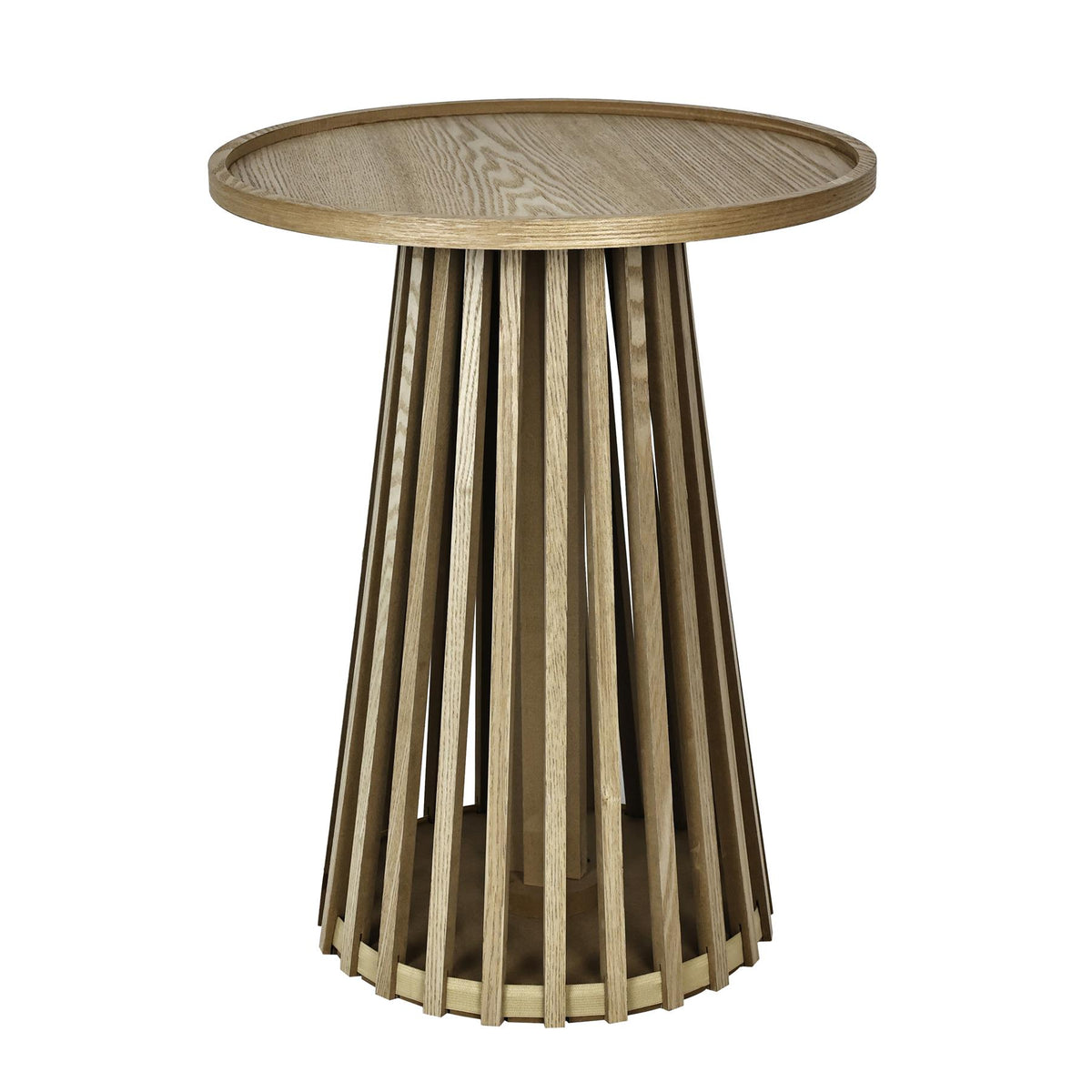 OHS Ivy Side Table Slatted Engineered Wood Living Room Bedroom Bedside