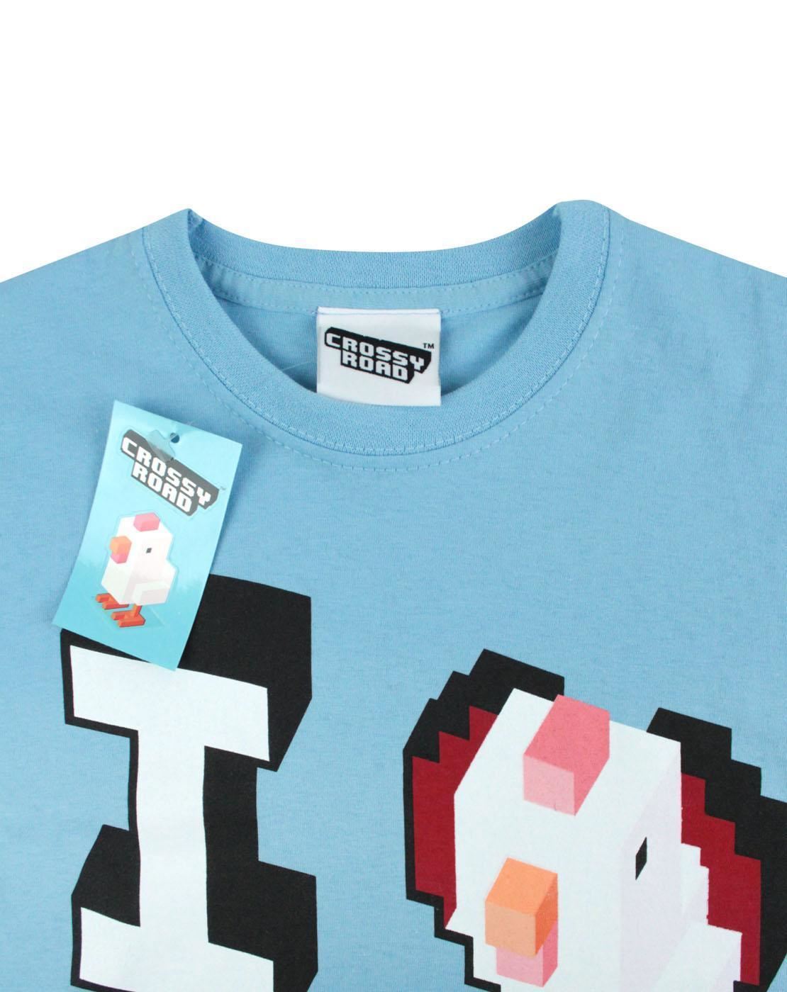 Crossy Road Short Sleeved T-Shirt | Boys Blue | Official Merch