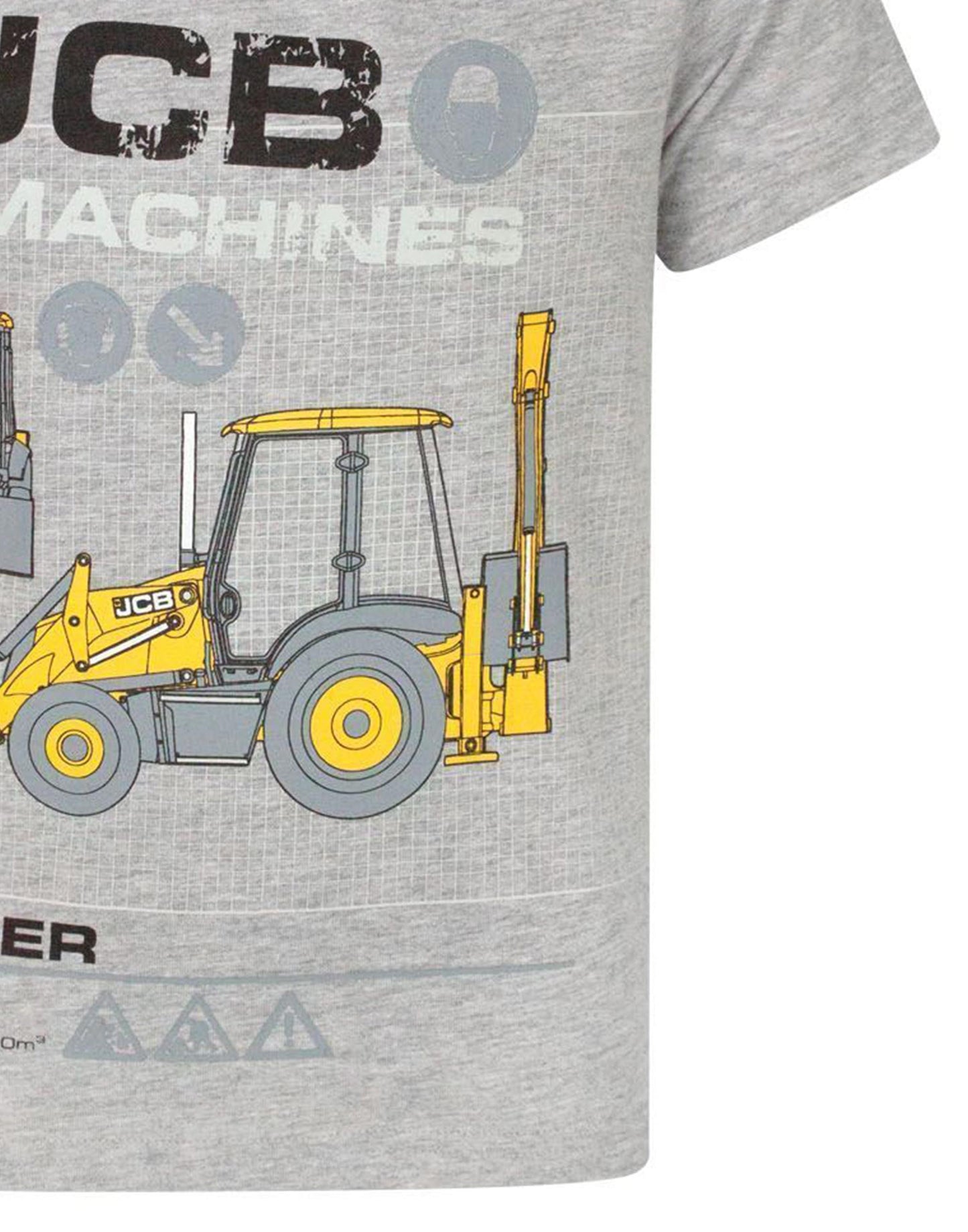 JCB Short Sleeved T-Shirt | Boys Grey | Official Merch