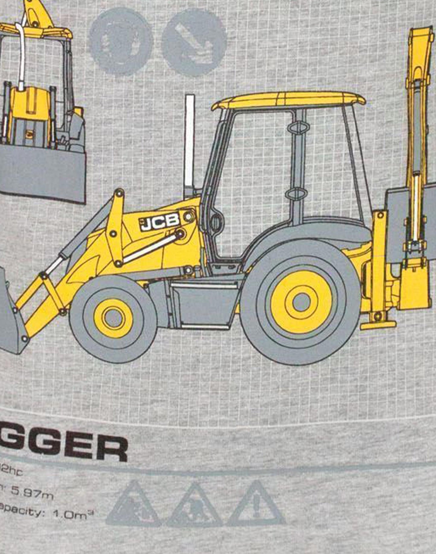 JCB Short Sleeved T-Shirt | Boys Grey | Official Merch
