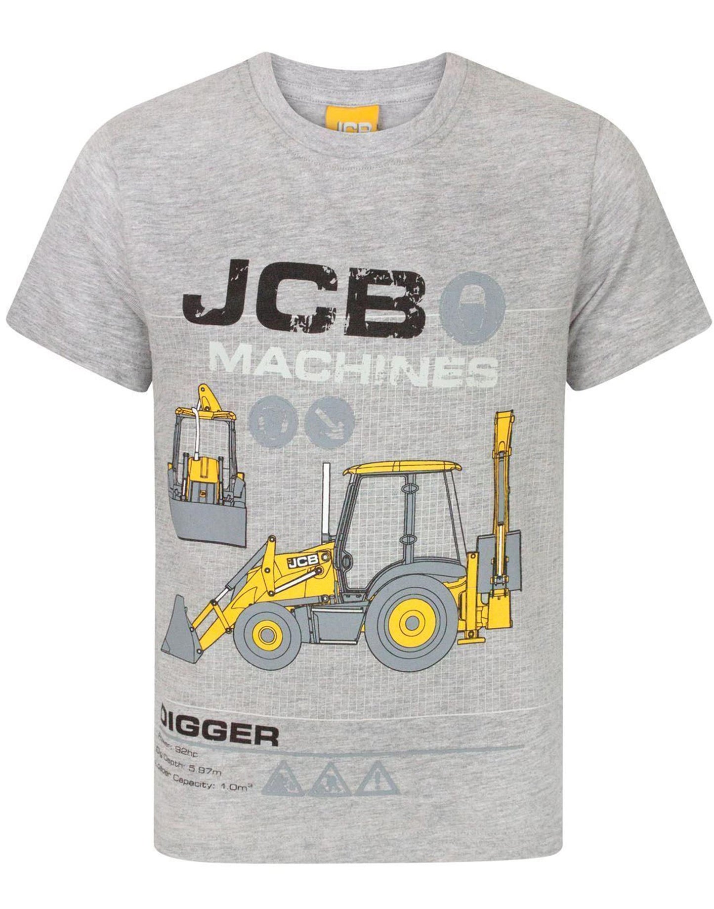 JCB Short Sleeved T-Shirt | Boys Grey | Official Merch