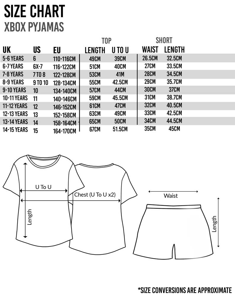 Xbox Short Sleeve Short Leg Pyjama Set | Boys Black | Official Merch