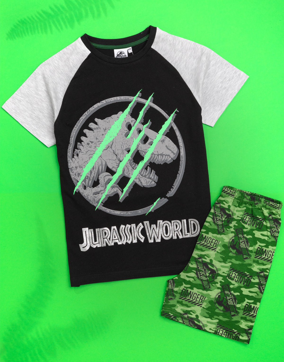 Jurassic World Short Sleeve Short Leg Pyjama Set | Boys Black | Official Merch