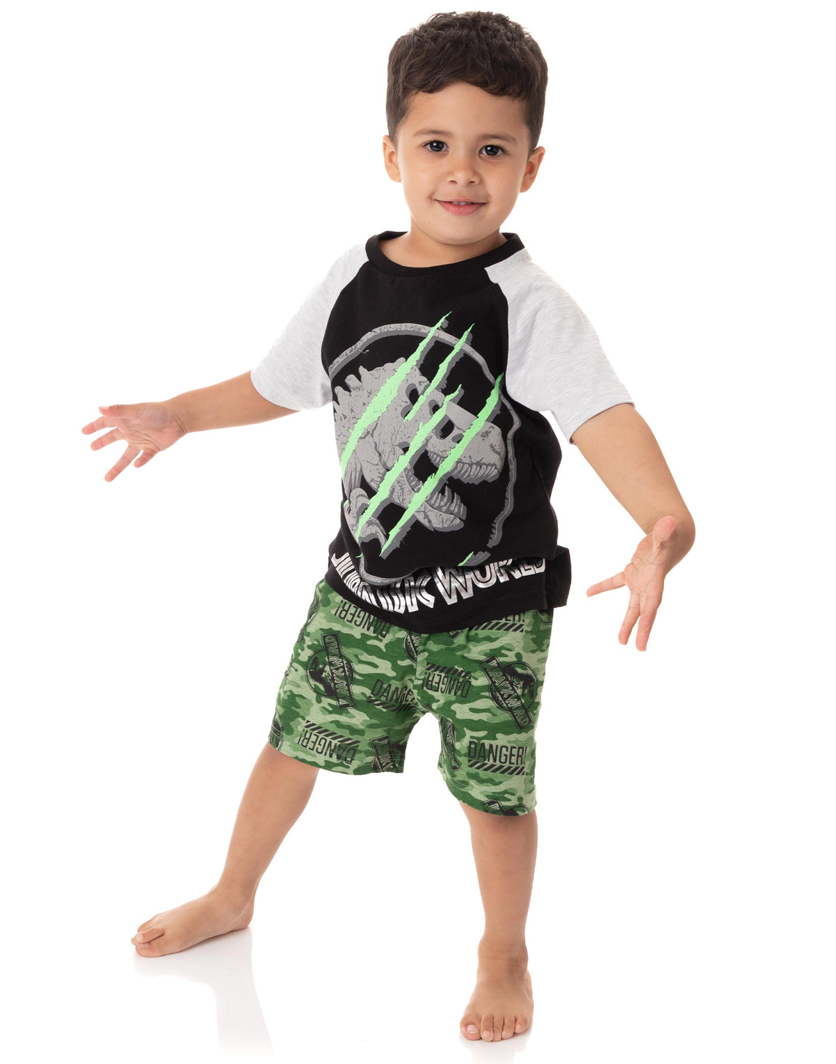 Jurassic World Short Sleeve Short Leg Pyjama Set | Boys Black | Official Merch