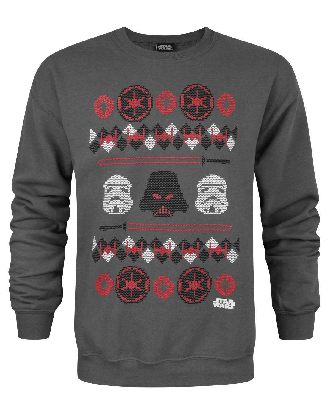 Star Wars Christmas Jumper | Mens Charcoal | Official Merch