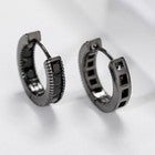 925 Sterling Silver Black Crystal Hoop Earrings Jewellery Women Girls Gift UK