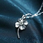Womens 925 Sterling Silver Love Clover Pendant Chain Necklace Jewellery Gift