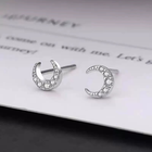 925 Sterling Silver Crystal Star Stud Earrings Jewellery Women Girls Gift UK