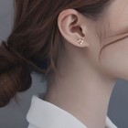 Women Girls Crystal Love Heart Stud Earrings 18K Gold Plt Jewellery Gift UK