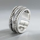 Braided Twisted Rope Adjustable Ring 925 Sterling Silver Women Mens Jewellery UK