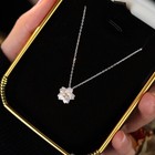 925 Sterling Silver Lovely Flower Necklace Stud Earrings Women jewellery Gift