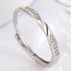 925 Sterling Silver Crystal Stone Adjustable Ring Engagement Women Jewellery UK