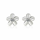 Womens Girls 925 Sterling Silver Smooth Flower Stud Earrings Jewellery Gift