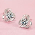 Womens Girls 925 Sterling Silver Crystal Swirl Stud Earrings Jewellery Gift UK