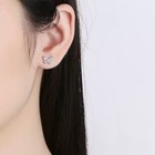 925 Sterling Silver Crystal Butterfly Stud Earrings Womens Girls Jewellery Gift