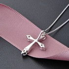 Crystal Cross Pendant Chain Necklace 925 Sterling Silver Women Jewellery Gift UK