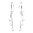 925 Sterling Silver Triple Star Drop Dangle Hook Earrings Women Jewellery Gift