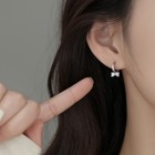 925 Sterling Silver Crystal Bow Hoop Earrings Women Girls Jewellery Gift