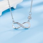 Crystal Mobius Pendant Chain Necklace 925 Sterling Silver Jewellery Gift UK