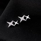925 Sterling Silver Crystal Star Linked Stud Earrings Jewellery Women Girls Gift