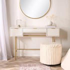 OHS Ribbed Dressing Table Engineered Wood Makeup Vanity Desk with 3 Drawers