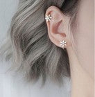 Christmas Crystal Snowflake Ear Clip Cuff Earrings Silver Plt Jewellery Gift