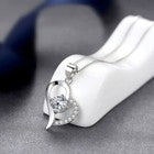 Women Crystal Heart Pendant Chain Necklace 925 Sterling Silver Jewellery Gift UK