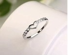 925 Sterling Silver Mini Heart Adjustable Ring Womens Girls Jewellery Gift UK
