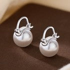 925 Sterling Silver Beautiful Pearl Hoop Earrings Jewellery Women Girls Gift UK