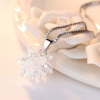 925 Sterling Silver Ice Snowflake Pendant Necklace Women Girls Christmas Gift