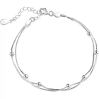 925 Sterling Silver Beaded Linked Bracelet Women Girls Jewellery Gift UK