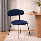 OHS Matte Velvet Dining Chair with Metal Legs Modern Upholstered Kitchen Chair