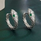 925 Sterling Silver Crystal Snake Hoop Earrings Jewellery Women Girls Gift UK