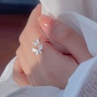 925 Sterling Silver Crystal Butterfly Adjustable Ring Women Girls Jewellery Gift