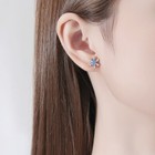 Crystal Snowflakes 925 Sterling Silver Stud Earrings Women Girls Christmas Gift