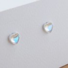 Heart Moonstone Stud Earrings 925 Sterling Silver Jewellery Women Girls Gift UK